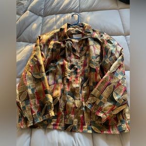 Vintage casual corner colored bomber jacket